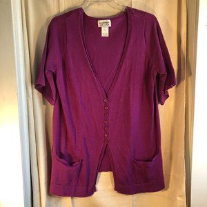 3/$15 - Sz L Mainstreet Blues Short Sleeve Cardigan Sweater